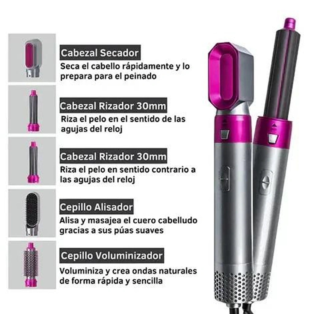 Cepillo Multiuso Rizador Secador 5 En 1